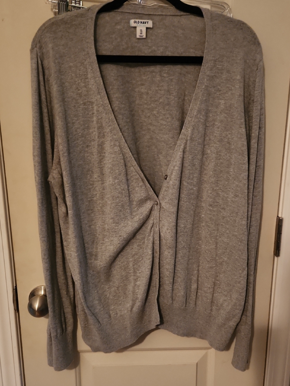 Old Navy Gray V-Neck Button-Front Cardigan